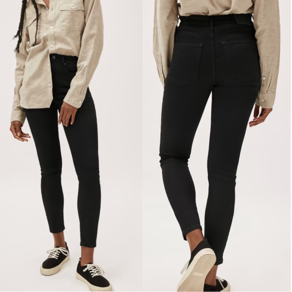 Everlane 26 ankle the authentic stretch high rise skinny jeans size 26 black